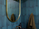 Midcentury Powder Room by Cathie Hong Interiors