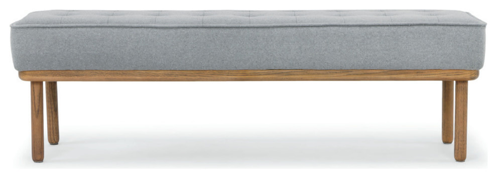 Arlo Occasional Bench, Light Gray Fabric Blend