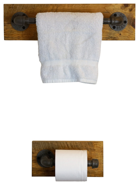 Farmhouse Matching Towel & TP Holder Set