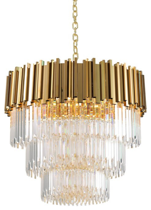 Gio Collection Crystal Chandelier, Diameter 32"