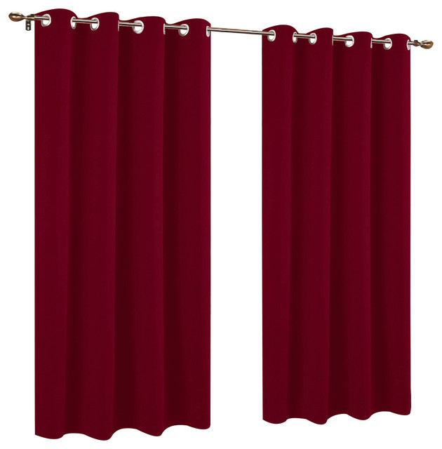 Set of 2 Blackout Curtain Panels, Burgundy, 54"x63"