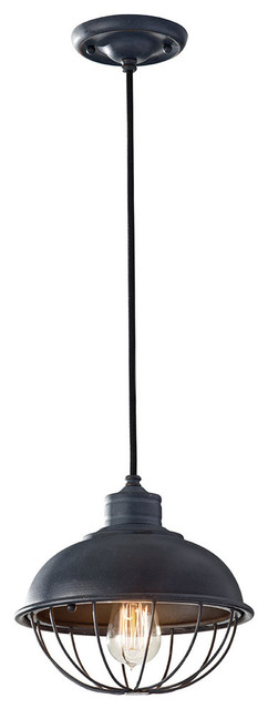 1-Light Pendant, Antique Forged Iron