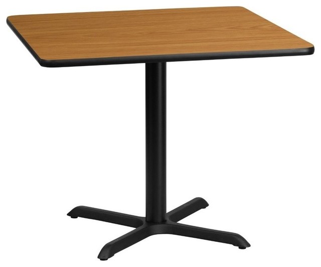 Bowery Hill 36" Square Restaurant Dining Table in Black Natural