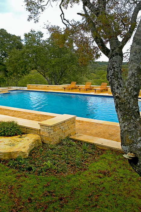 Boerne Large Rectangle Diving Pool/All Tile Spa/Outdoor Living