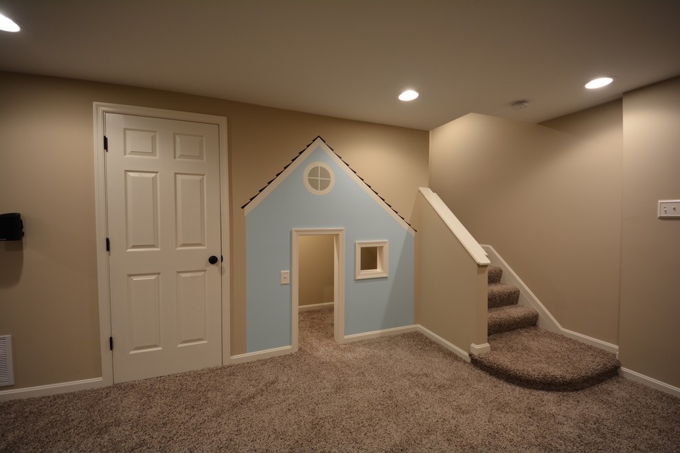 Mid-sized transitional basement photo in DC Metro