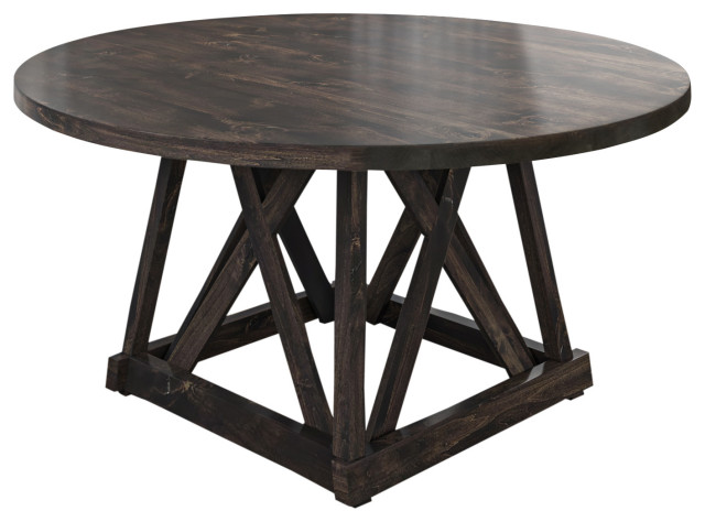 Julia Round Pedestal Dining Table, Black 48 Round Pedestal Dining Table