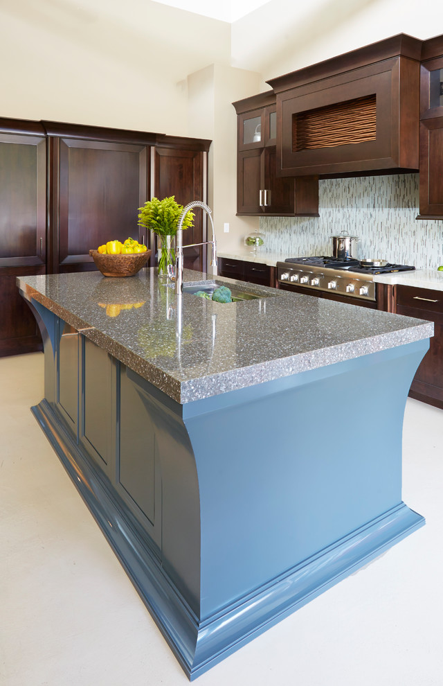Example of a transitional kitchen design in Chicago