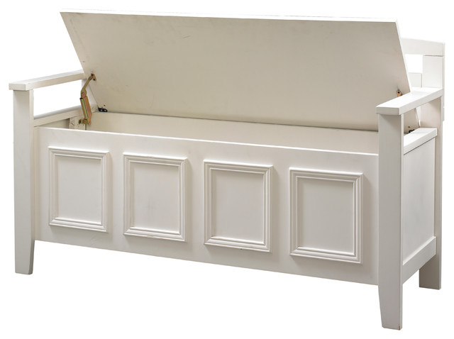 Laredo Storage Bench, 46W X 17D X 25H, White