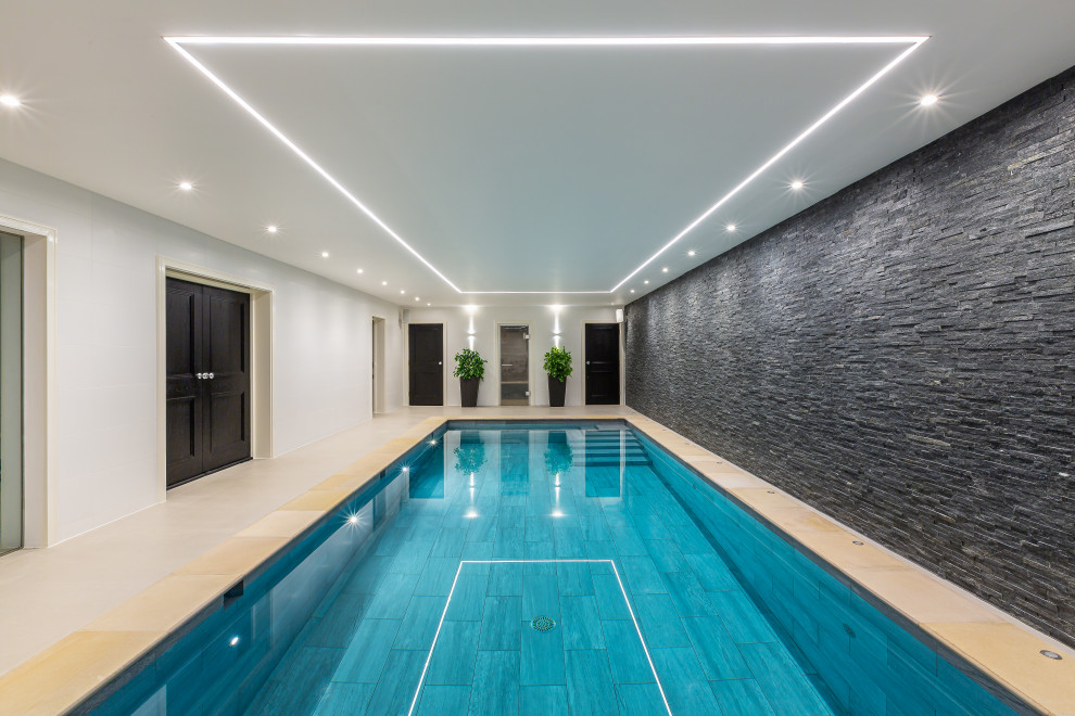 Design ideas for a contemporary swimming pool in Essex.