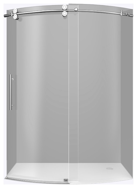 Zenarch 56 60 X75 Frameless Bowfront Sliding Shower Door Chrome Zenarch 56 60 X75 Frameless Bowfront Sliding Shower Door Chrome