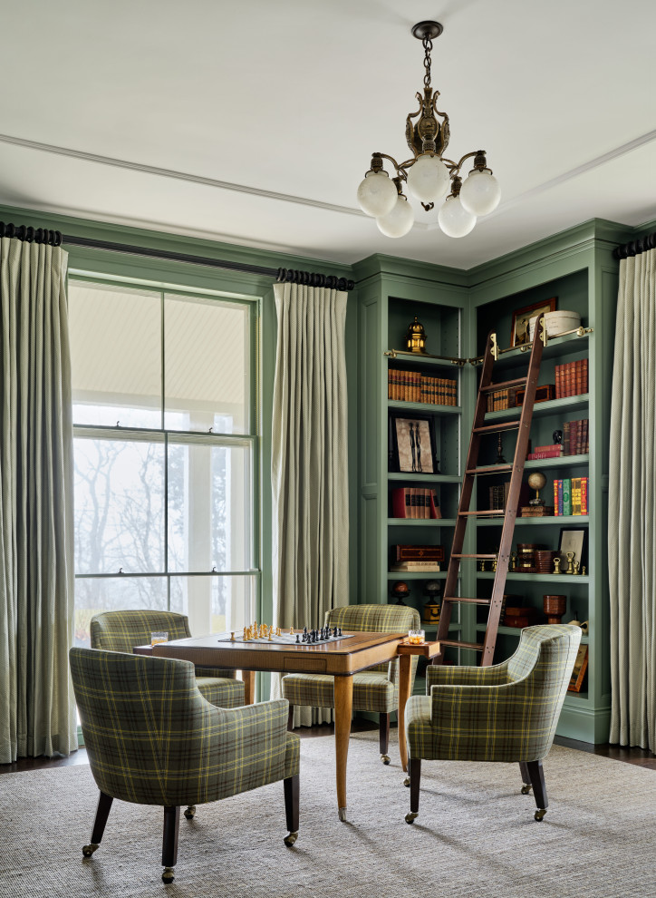 Example of an ornate family room design in Boston