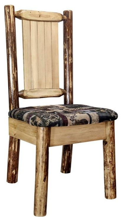 Montana Woodworks Glacier Country Transitional Pine Wood Side Chair in Brown