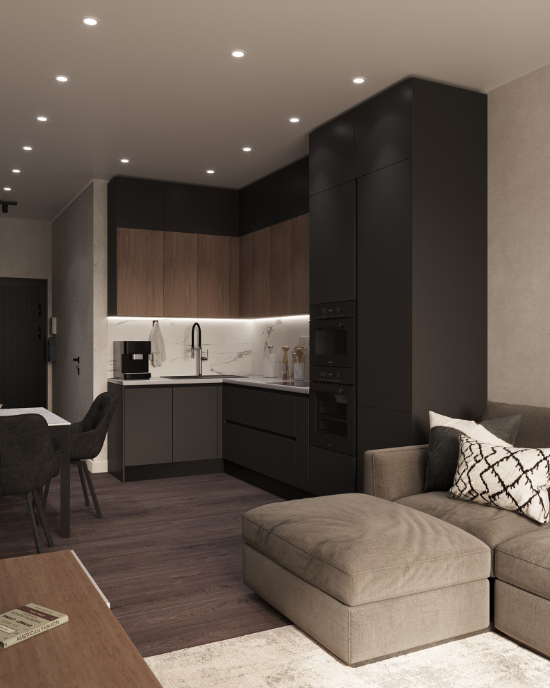 Кухня-гостиная из проекта "Аллея парк" г. Сочи