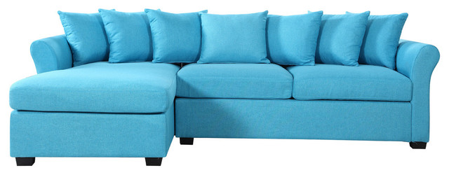 Modern Large Linen Sectional Sofa with Extra Wide Chaise ...