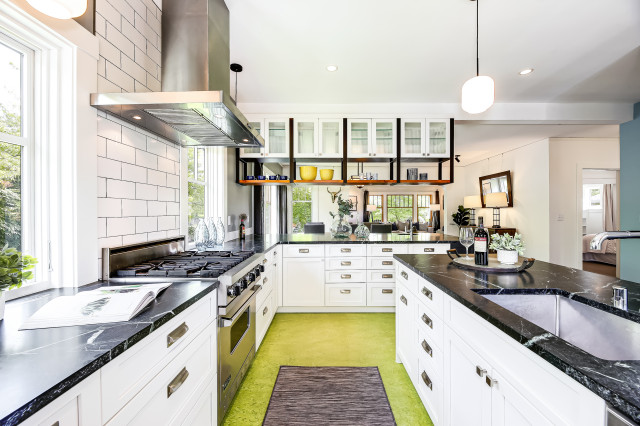 Double Gable House transitional-kitchen