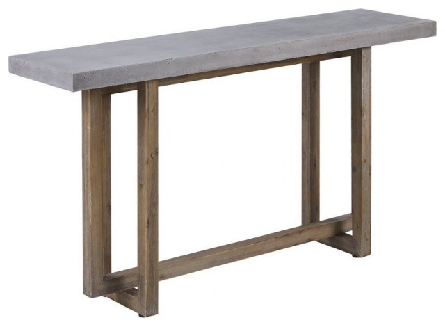 Modern Farmhouse Concrete Top Console Table in Polished Concrete Hand ...