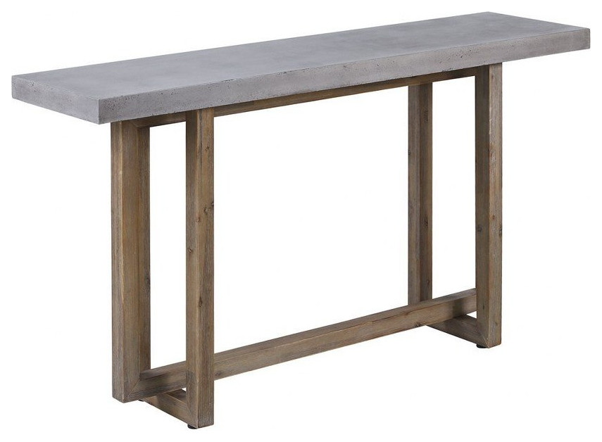 Modern Farmhouse Concrete Top Console Table in Polished Concrete Hand ...