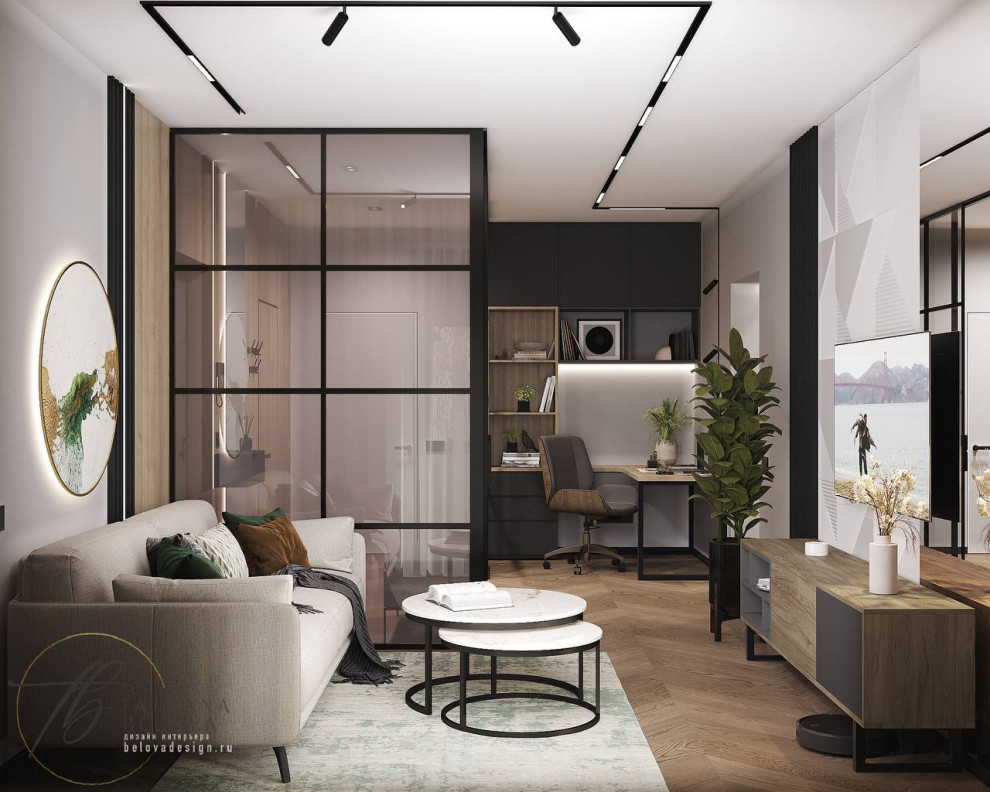 Современный стиль с элементами лофта, 80 м2