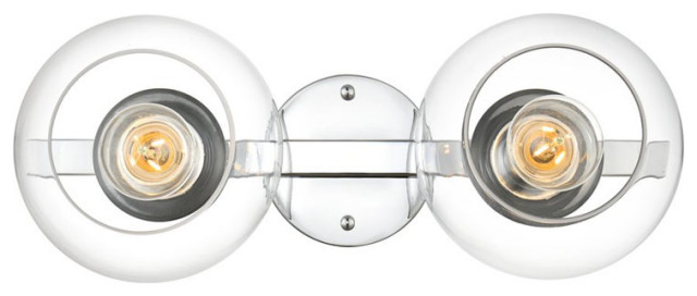 Elegant Lighting LD7320W17 Rogelio 2 Light 7" Tall Bathroom - Chrome / Clear