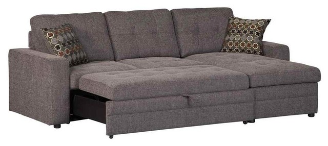 Storage Sectional Sofa With Pull Out Bed Transitional Sleeper Sectional Sofa With Pull Out Bed