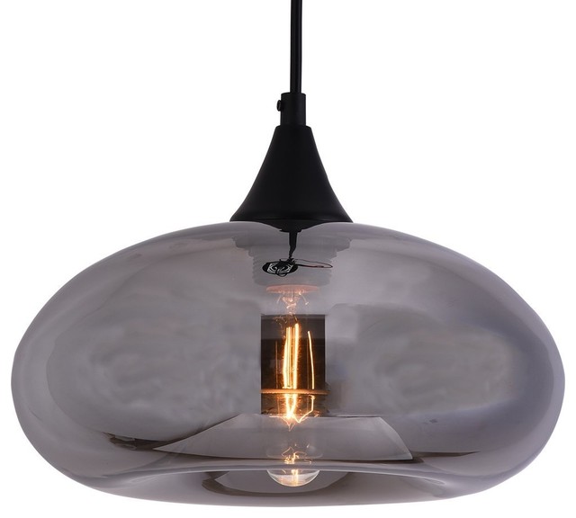 Glass Mirrored Pendant Lamp Smoky Color Light Kitchen Glass Mirrored Pendant Lamp With Smoky Color Light