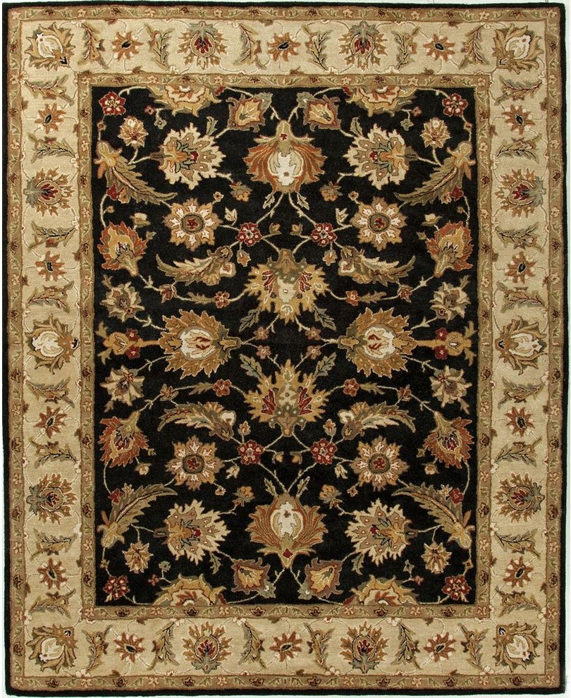 Jaipur Rugs Hand-Tufted Oriental Pattern Wool Black/Tan Area Rug, 12 x 15ft