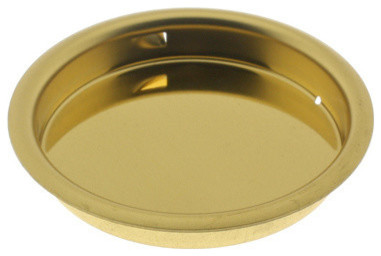 Genuine Solid Brass Round Flush Pull, Polished Brass