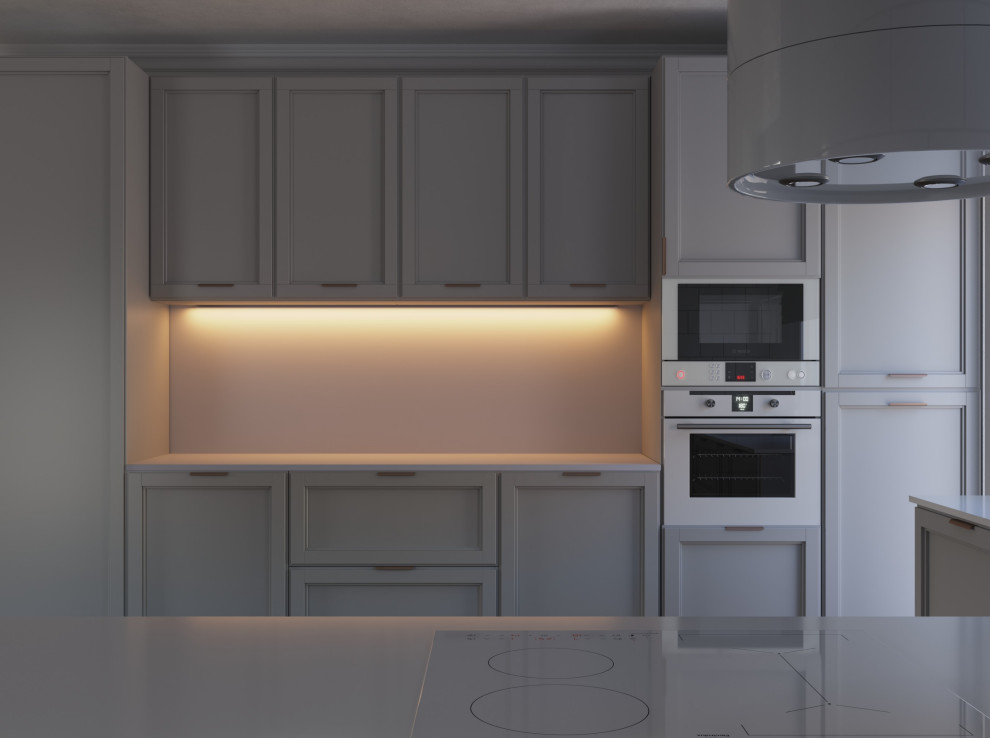 Большая кухня-гостиная в загородном доме