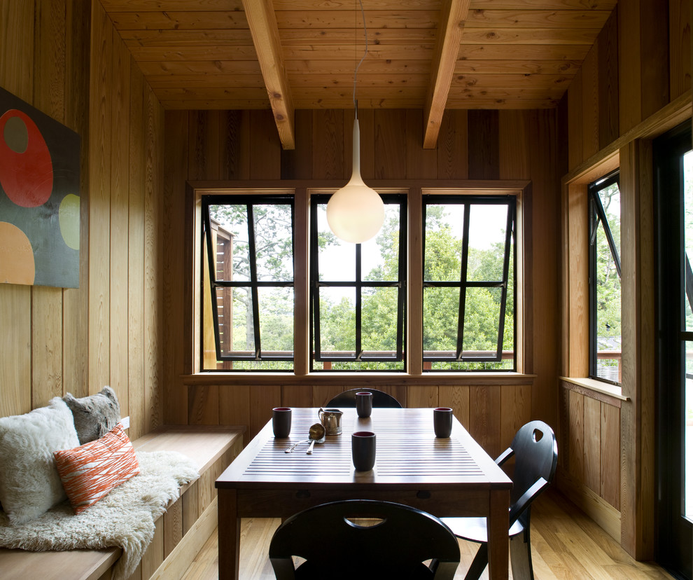 Example of a large cottage light wood floor sunroom design in San Francisco with no fireplace