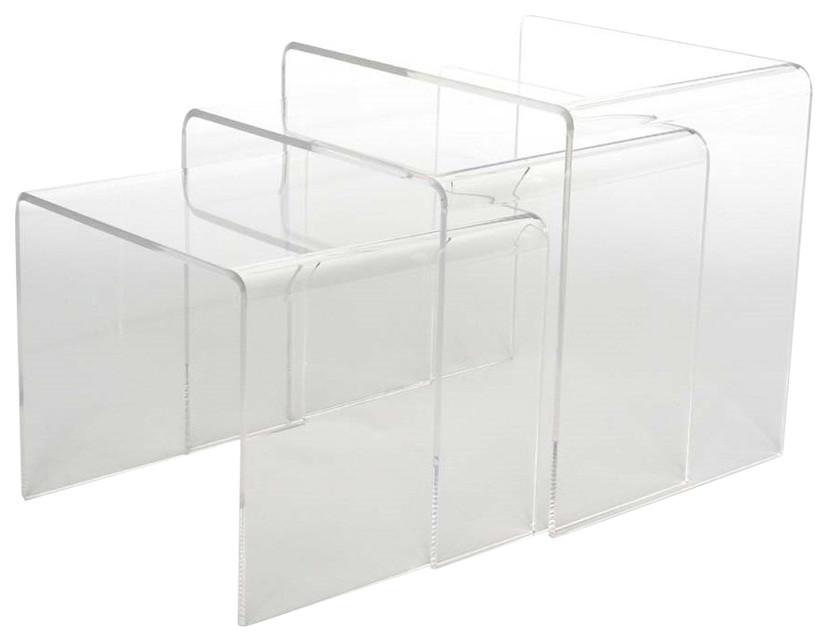 Baxton Studio Acrylic Nesting Table 3 Piece Table, Set Display Stands