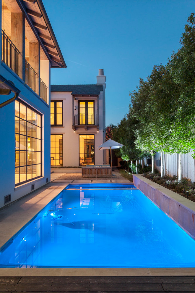 Design ideas for a transitional rectangular pool in Dallas.