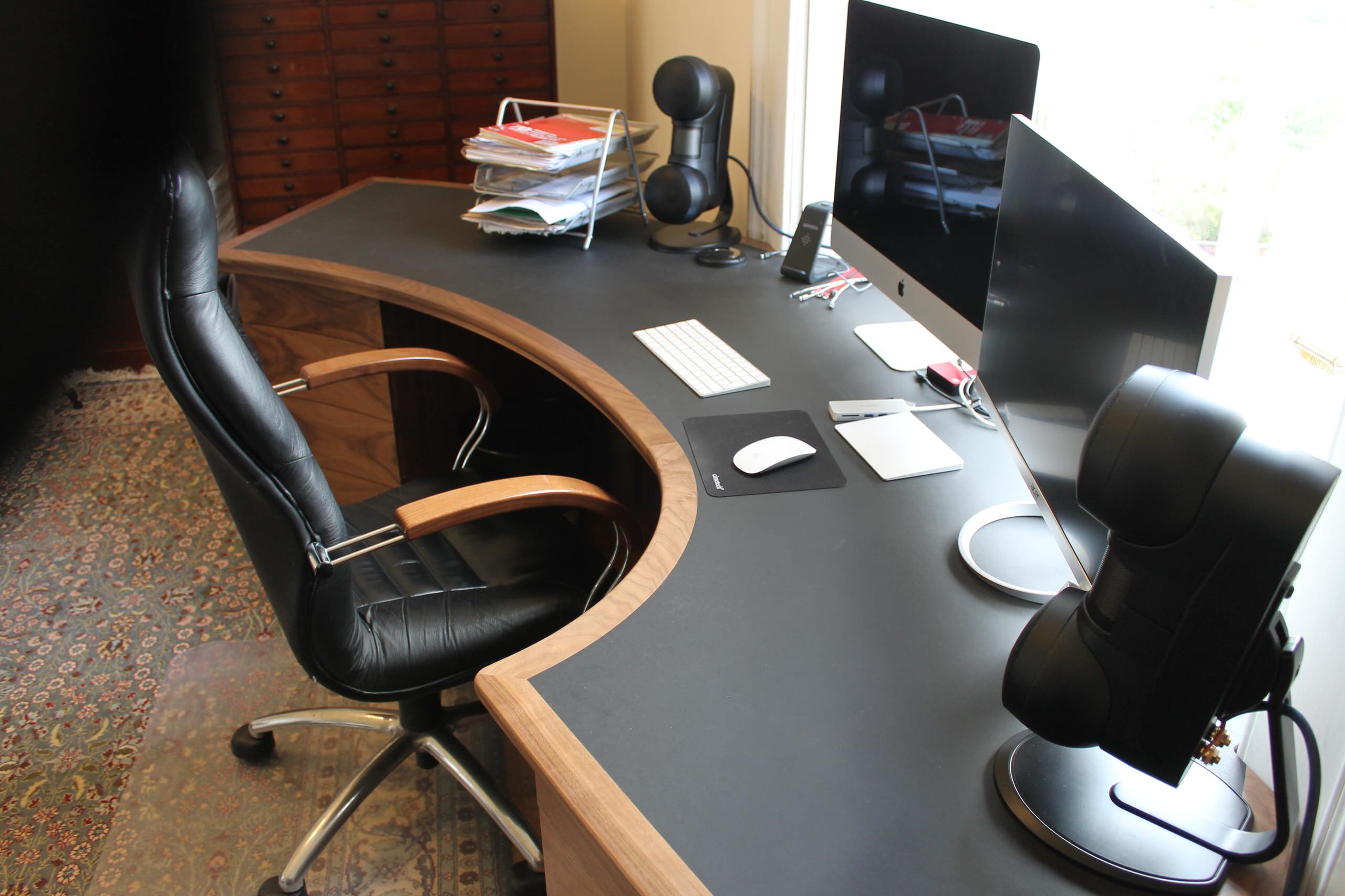 Walnut curved desk