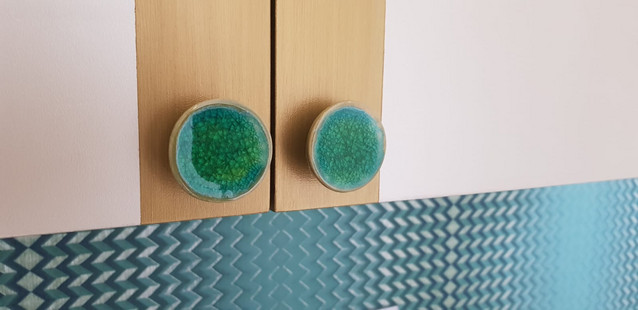 Green Geometry wardrobe solution modern-schlafzimmer