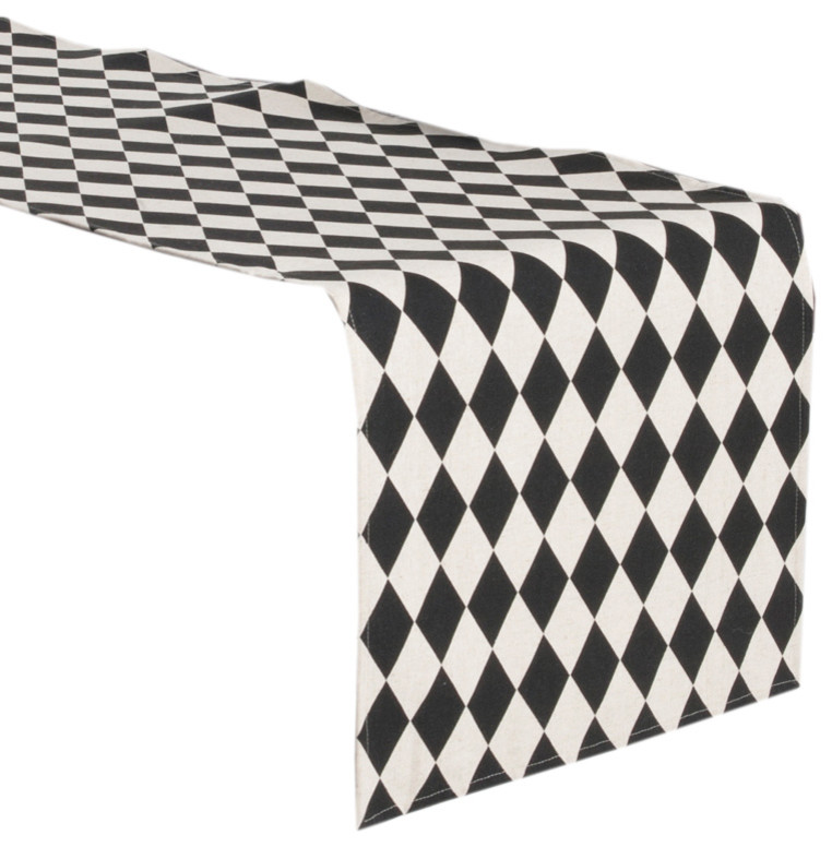 Two Tone Harlequin Design Table Runner Contemporary Table Runners by Fennco Lifestyle Inc