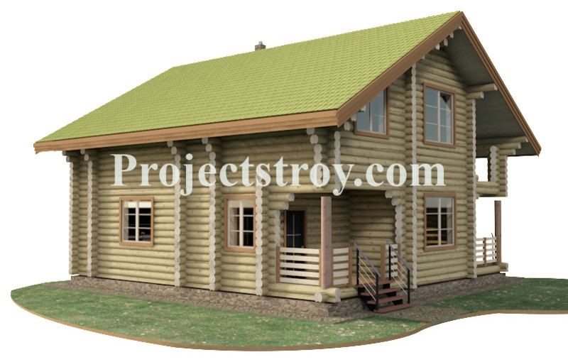 Проект бревенчатого дома 10.6 на 11 м