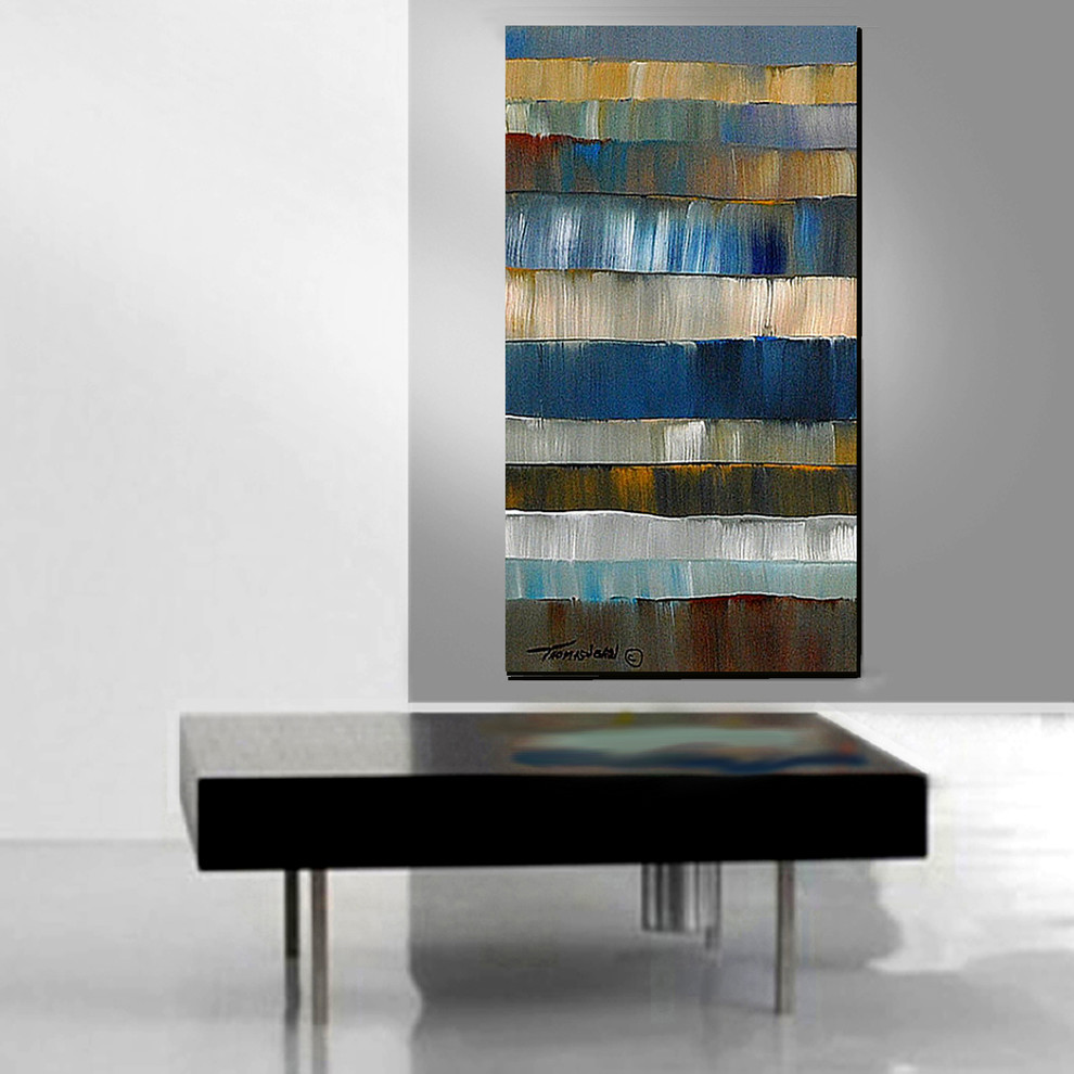 Extra Large 48"x24x2" Vertical Abstract Original Acrylic Painting by