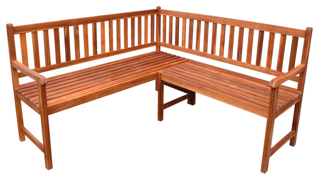 vidaXL Garden Corner Bench, Acacia Wood