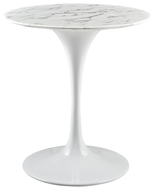 Modway EEI-1128-WHI Lippa 28 Inch Artificial Marble Dining Table, White