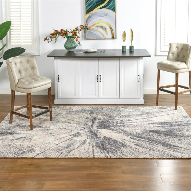 Jennifer Taylor Home Glint 6.5" x 9.5" Area Rug Gray & Cream White