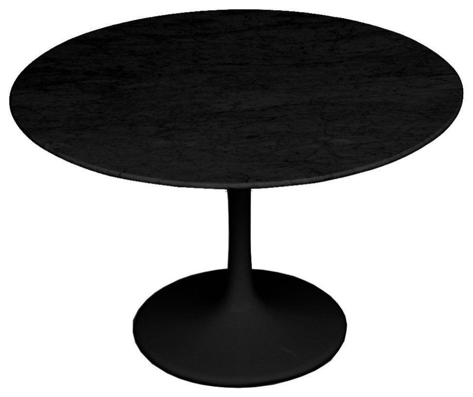 Flower Marble Table 32" Black, Black