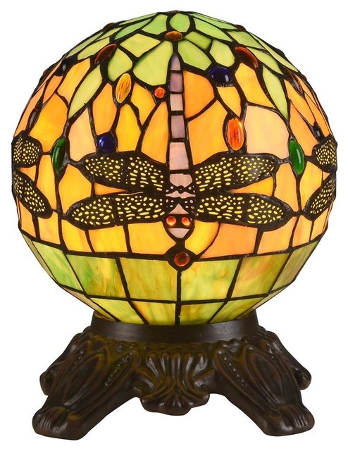 Demoiselle Tiffany Dragonfly Table Lamp Dark Bronze Victorian