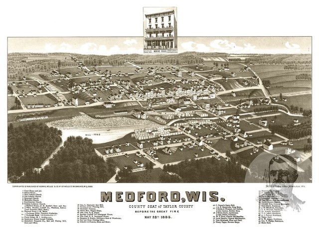 24x36 1885 Green Cove Springs Florida Vintage Old Panoramic City Map
