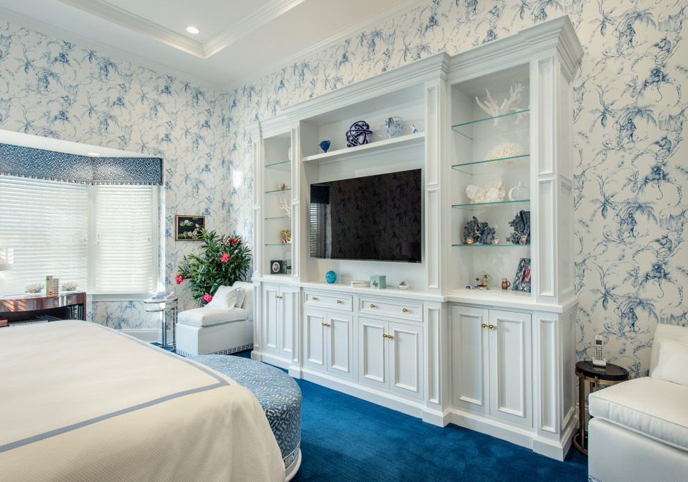 This is an example of a transitional bedroom in Philadelphia.