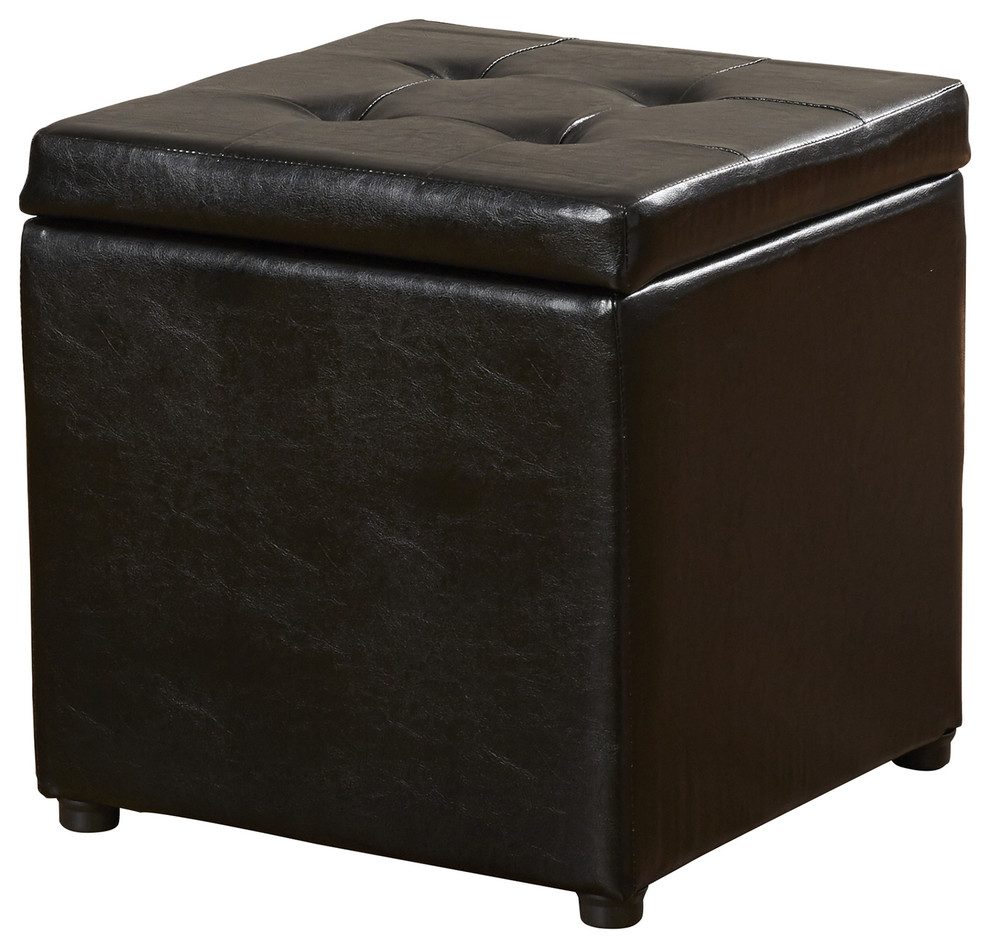 Upholstered Storage Cube Ottoman for Decoration Transitional