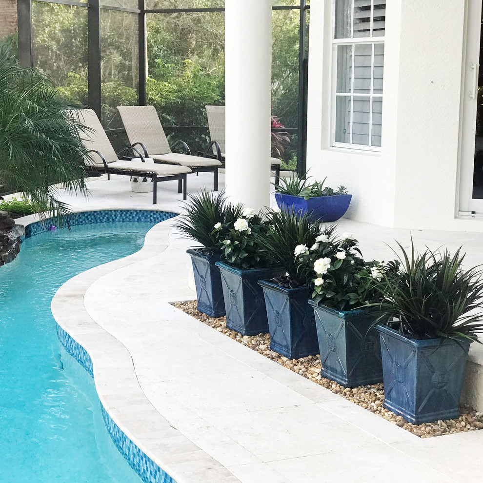 Example of an island style home design design in Other