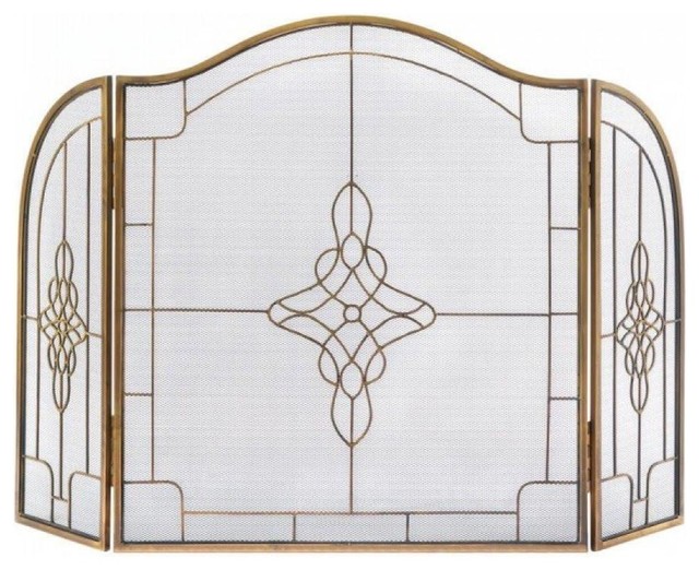 Accent Plus - Art Deco Fireplace Screen & Reviews | Houzz Dress up your fireplace with art decor style! This beautiful iron fireplace screen features art deco touches