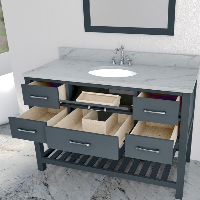Nolita 48" Single Bathroom Vanity Set with 1" Carrera Marble Top ...