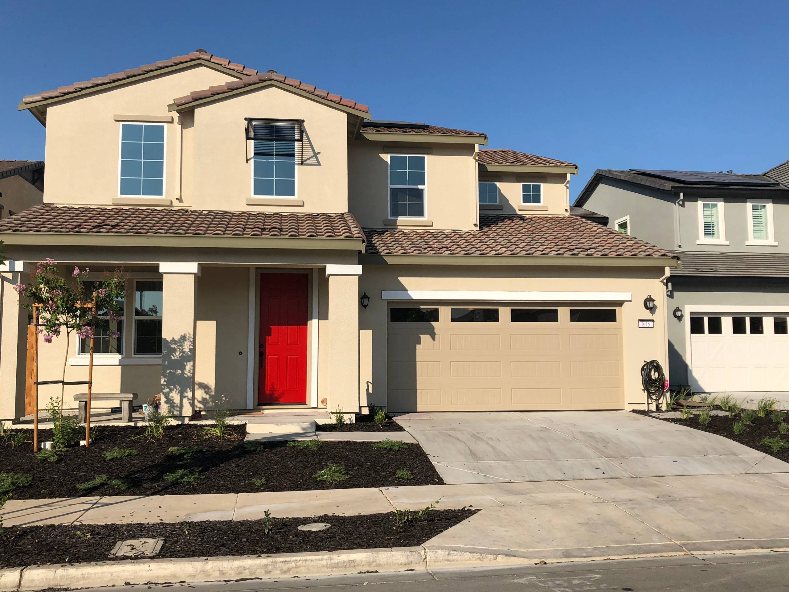 Red Door and White Trim