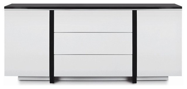 Castile 3 Drawer Buffet - Glossy White / Black - 439001