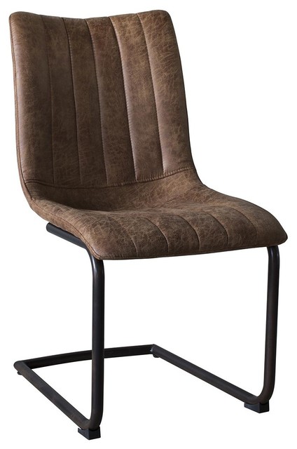 Edington Cantilever Dining Chairs, Set of 2, Brown